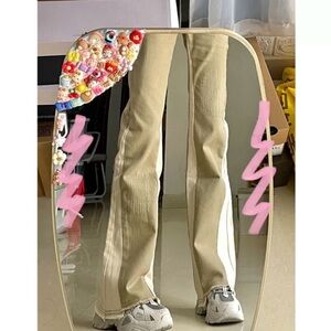 Chic Beige Women's Flared Leggings